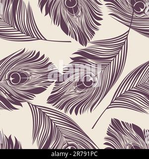 motif plumes de paon Illustration de Vecteur