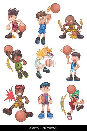 icône de basket-ball de dessin animé Illustration de Vecteur