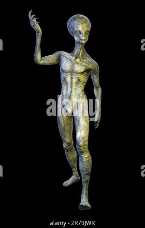 Humanoid étranger avec photo réaliste texture de peau très détaillée, 3D illustration Banque D'Images