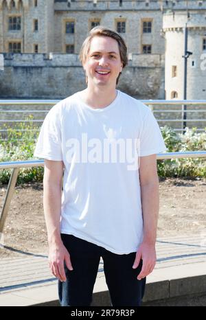 Joe Thomas lors d'un appel photo à la Tour de Londres pour les joyaux de la Couronne, une nouvelle comédie du West End. Date de la photo: Mercredi 14 juin 2023. Banque D'Images