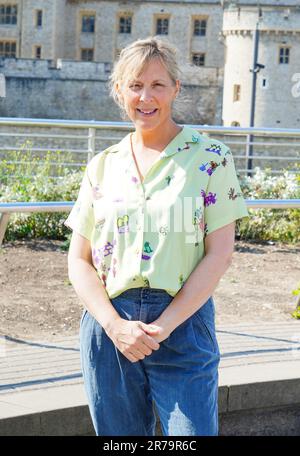 Mel Giedroyc lors d'un appel photo à la Tour de Londres pour les joyaux de la Couronne, une nouvelle comédie du West End. Date de la photo: Mercredi 14 juin 2023. Banque D'Images