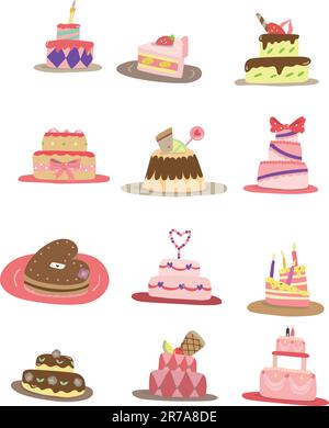 Icône gâteau cartoon Illustration de Vecteur