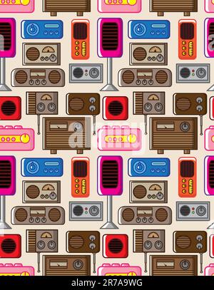 seamless radio pattern Stock Vector