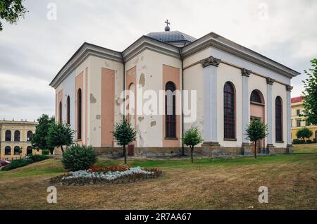 Lévoca, Slovaquie - 18 août 2015 : l'Eglise évangélique de Lévoca, Slovaquie. Banque D'Images