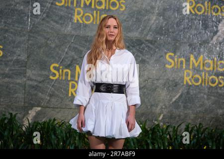 Jennifer Lawrence assiste au photocall 'Sin Malos Rollos' à l'hôtel four Seasons on 14 juin 2023 à Madrid, Espagne. Banque D'Images