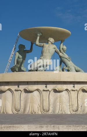 Fontaine des tritons à la Valette, Malte Banque D'Images