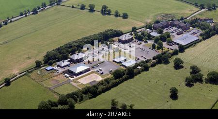 Vue aérienne du parc d'activités de Cowley, Tattenhall, près de Chester Banque D'Images