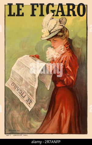 Le Figaro par Michel Simonidy (1870-1933). Affiche publiée en 1900s en France. Banque D'Images
