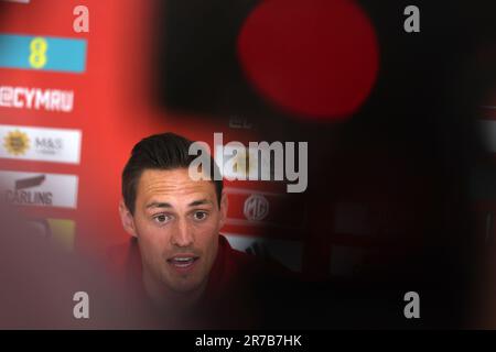 Cardiff, Royaume-Uni. 14th juin 2023. Connor Roberts, du pays de Galles, parle aux médias. Wales football team Player Media session en prévision des prochains qualificatifs de l'Euro 2024 au Musée national d'histoire de St.Fagan à Cardiff, au sud du pays de Galles, le mercredi 14th juin 2023. Photo par Andrew Orchard/Andrew Orchard sports photographie/Alamy Live News crédit: Andrew Orchard sports photographie/Alamy Live News Banque D'Images