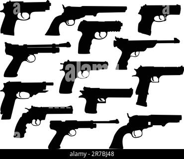 Collection de silhouettes Guns - Vector Illustration de Vecteur