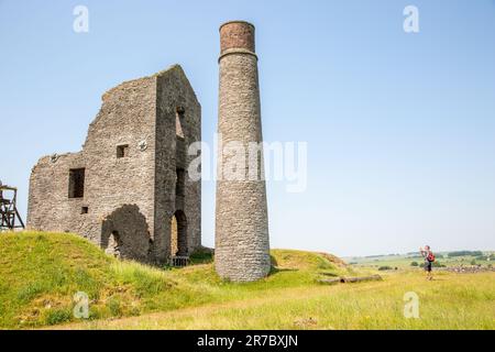 La mine Magpie, les vestiges d'une ancienne mine de plomb dans le Derbyshire Dales, village de Peak District de Sheldon Banque D'Images