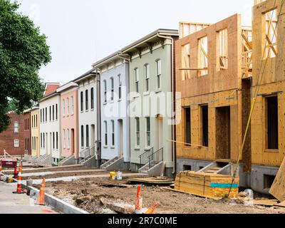 Nouveaux rougeurs en construction dans le quartier Lafayette Square Banque D'Images