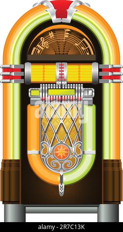 Jukebox - Musique rétro-automatisé de reproduction Illustration de Vecteur