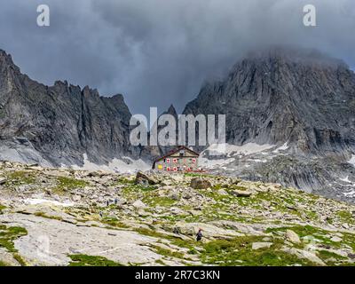 Chalet Gianetti dans les alpes italiennes Banque D'Images