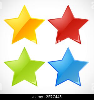 Illustration of colorful vector stars sur fond blanc Illustration de Vecteur