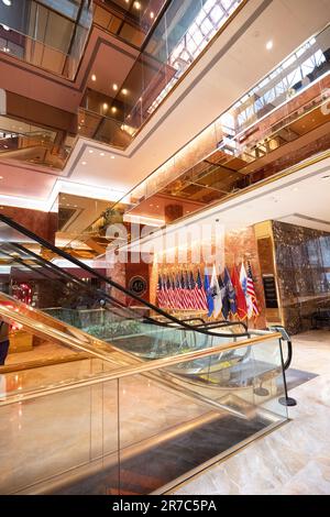 New York, États-Unis, 14/06/2023, Interior of Trump Tower, New York, États-Unis le lendemain de l'ancien président a plaidé non coupable dans l'affaire des « frais ». Image garyroberts/worldwidefeatures.com Banque D'Images