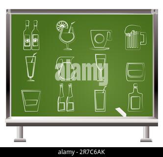 Différents types de verre icônes - vector icon set Illustration de Vecteur