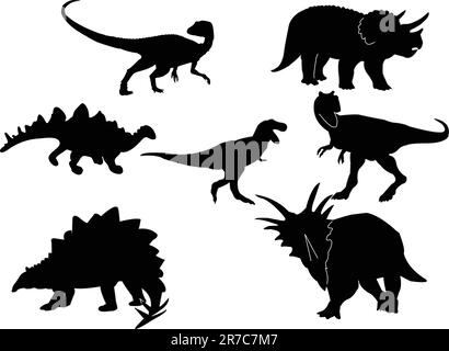 Collection de silhouettes dinosaures - vecteur Illustration de Vecteur