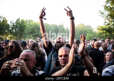 Copenhague, Danemark. 14th juin 2023. Le duo musical américain Dance with the Dead joue un concert en direct lors du festival danois de métaux lourds Copenhague 2023. (Crédit photo : Gonzales photo/Alamy Live News Banque D'Images