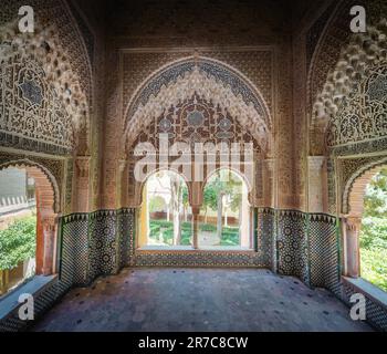 Daraxas Mirador au Nasrid les palais de l'Alhambra - Grenade, Andalousie, Espagne Banque D'Images