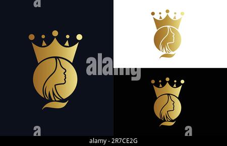 Luxe lettre initiale Q Queen logo Design Beauté logotype 3D Crown King Illustration de Vecteur