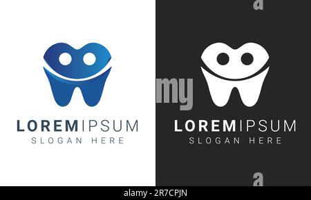 Logo de soins dentaires Design dentiste clinique dentaire Love Shield dentaire protection des dents sourire en santé logo de la dent Design Illustration de Vecteur