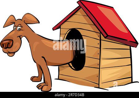 Cartoon illustration de chien en chenil Illustration de Vecteur