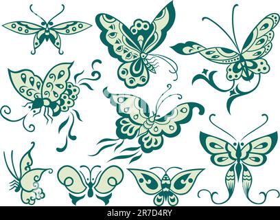 motif papillons fantaisie Illustration de Vecteur