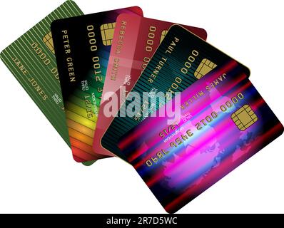 Collection de cartes de crédit isolated on White Illustration de Vecteur