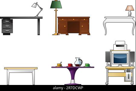 Illustration de six tableaux en couleurs vectorielles Illustration de Vecteur