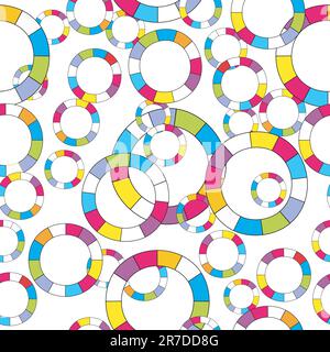 Motif avec cercles abstraits colorés Illustration de Vecteur