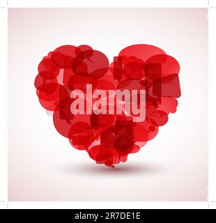 Grand Coeur, à base de bulles de bande dessinée Illustration de Vecteur