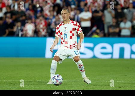 Rotterdam, pays Bas. 14th juin 2023. Domagoj Vida de Croatie lors de la Ligue des Nations de l'UEFA, demi-finale du match de football entre les pays-Bas et la Croatie sur 14 juin 2023 au Stadion Feijenoord 'de Kuip' à Rotterdam, pays-Bas - photo Jean Catuffe/DPPI crédit: DPPI Media/Alay Live News Banque D'Images