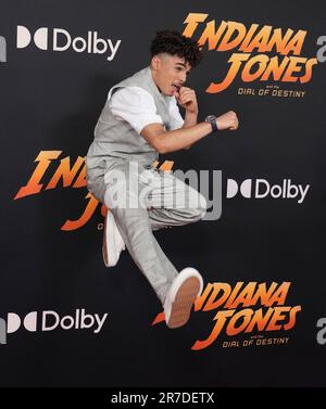 Los Angeles, États-Unis. 14th juin 2023. Athann Isidore arrive à l'INDIANA JONES DE LucasMes ET LE CADRAN DE LA DESTINÉE première de Los Angeles qui s'est tenue au Dolby Theatre à Hollywood, CA, mercredi, ?14 juin 2023. (Photo par Sthanlee B. Mirador/Sipa USA) crédit: SIPA USA/Alay Live News Banque D'Images