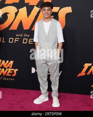 Los Angeles, États-Unis. 14th juin 2023. Athann Isidore arrive à l'INDIANA JONES DE LucasMes ET LE CADRAN DE LA DESTINÉE première de Los Angeles qui s'est tenue au Dolby Theatre à Hollywood, CA, mercredi, ?14 juin 2023. (Photo par Sthanlee B. Mirador/Sipa USA) crédit: SIPA USA/Alay Live News Banque D'Images