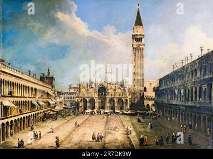 Giovanni Antonio Canal appelé Canaletto, la Piazza San Marco à Venise, peinture à l'huile sur toile, 1723-1724 Banque D'Images