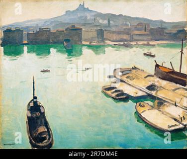 Albert Marquet, Port de Marseille, peinture de paysage à l'huile sur toile, 1916 Banque D'Images