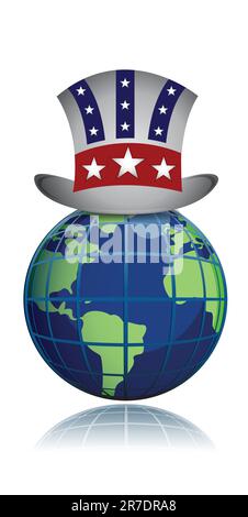 Globe nous hat illustration design isolé sur fond blanc Illustration de Vecteur