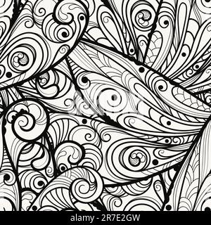 motif vectoriel monochrome sans couture Illustration de Vecteur