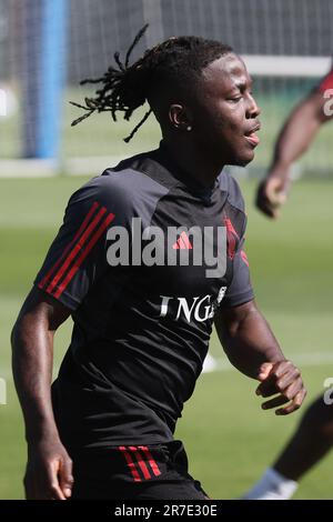 Tubize, Belgique. 15th juin 2023. Johan Bakayoko, en Belgique, photographié lors d'une séance de formation de l'équipe nationale belge de football Red Devils, jeudi 15 juin 2023, au siège de la Royal Belgian football Association RBFA à Tubize, en préparation des matchs contre l'Autriche et l'Estonie plus tard ce mois-ci. BELGA PHOTO BRUNO FAHY crédit: Belga News Agency/Alay Live News Banque D'Images