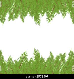 Sapin de Noël vert en fourrure avec décoration. Illustration vectorielle Illustration de Vecteur