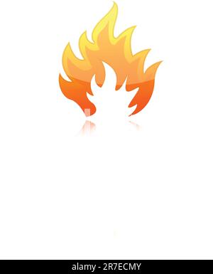 Illustration de flammes feu isolé sur un fond blanc. Illustration de Vecteur