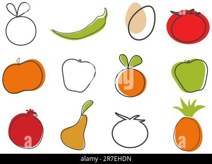 Clip-Art Vector Creative Food Illustration de Vecteur