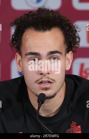 Tubize, Belgique. 15th juin 2023. Arthur Theate de Belgique photographié lors d'une conférence de presse de l'équipe nationale belge de football Red Devils, jeudi 15 juin 2023, au siège de la Royal Belgian football Association RBFA à Tubize, en préparation des matchs contre l'Autriche et l'Estonie plus tard ce mois-ci. BELGA PHOTO BRUNO FAHY crédit: Belga News Agency/Alay Live News Banque D'Images