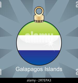 illustration vectorielle entièrement modifiable du drapeau isolé des îles galapagos en forme d'ampoule de noël Illustration de Vecteur