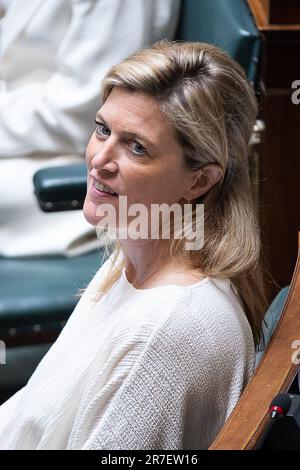 Bruxelles, Belgique. 15th juin 2023. La ministre de l'intérieur, Annelies Verlinden, a été photographiée lors d'une séance plénière de la Chambre au Parlement fédéral à Bruxelles, le jeudi 15 juin 2023. BELGA PHOTO JAMES ARTHUR GEKIERE crédit: Belga News Agency/Alay Live News Banque D'Images