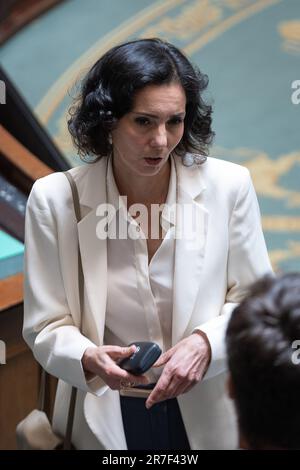 Bruxelles, Belgique. 15th juin 2023. Le ministre des Affaires étrangères Hadja Lahbib en photo lors d'une session plénière de la Chambre au Parlement fédéral à Bruxelles, le jeudi 15 juin 2023. BELGA PHOTO JAMES ARTHUR GEKIERE crédit: Belga News Agency/Alay Live News Banque D'Images