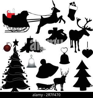 collection éléments de noël - vecteur Illustration de Vecteur