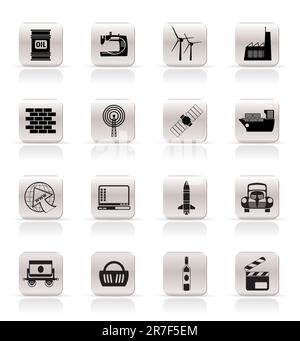 Les entreprises et l'industrie simples icônes- vector icon set Illustration de Vecteur