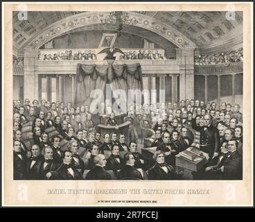 Daniel Webster s'adresse au Sénat des États-Unis 1860 Banque D'Images